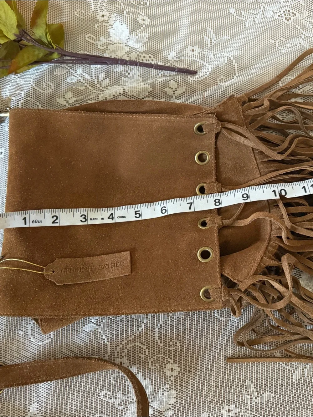 Naturalizer brown Suede leather Fringe Hobo Bag